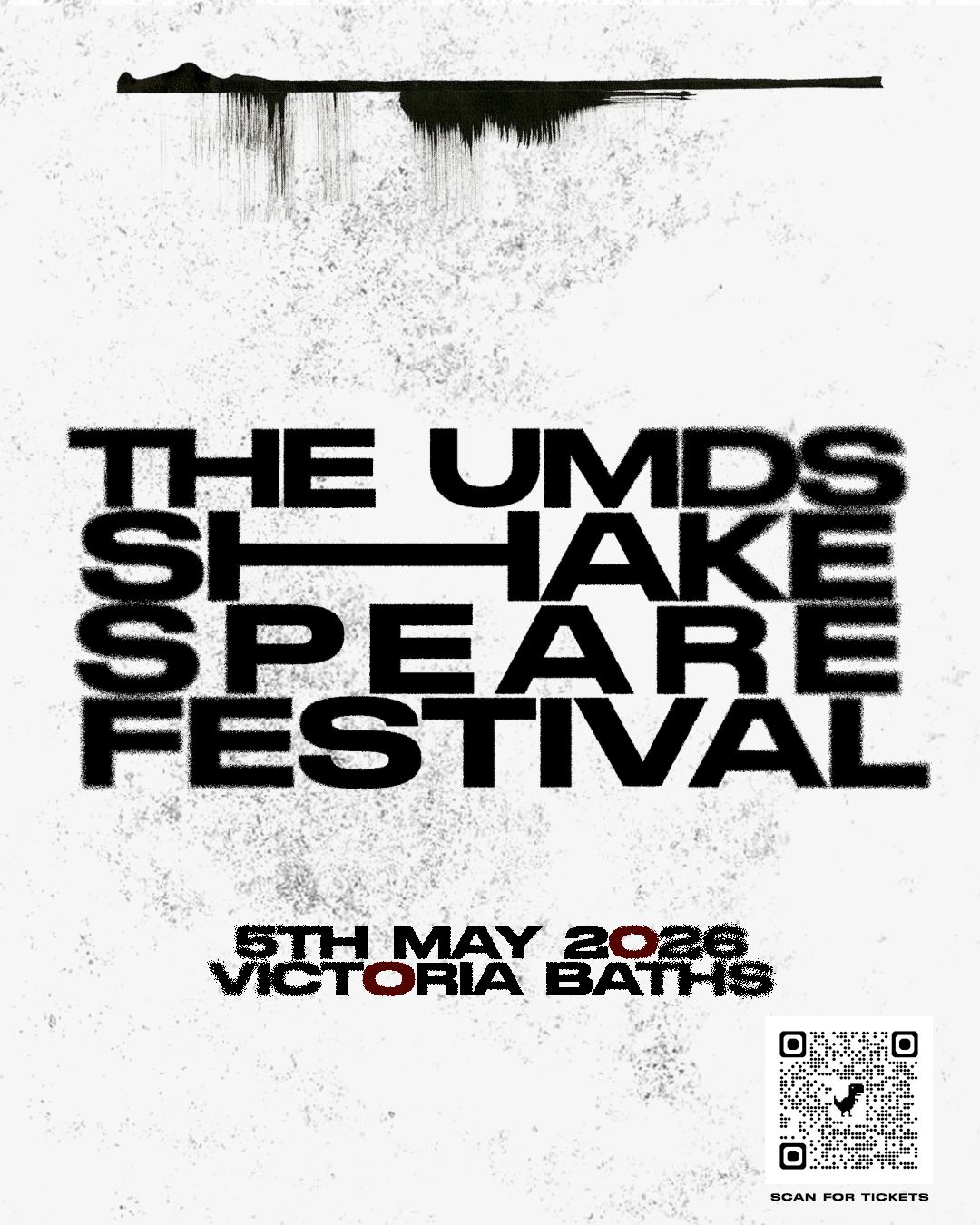 The UMDS Shakespeare Festival poster — bold black type on a grainy off-white ground.